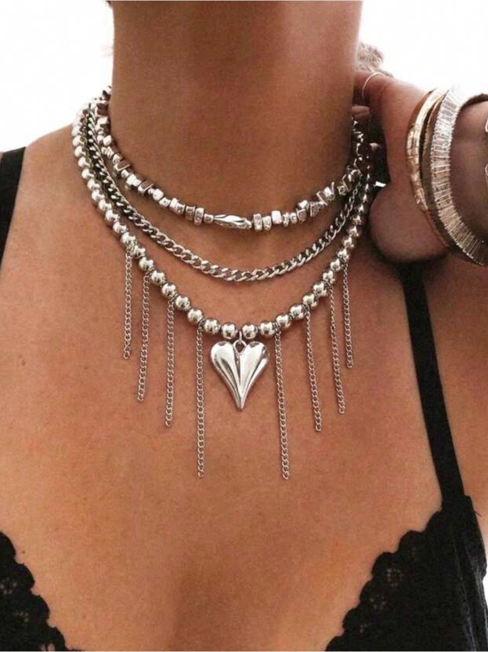 Luxury Chain Fringe Statement Necklace